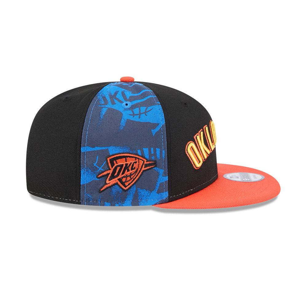 Oklahoma City Thunder Youth Kids Hat - JR NBA 2024-2025 City Edition Black Orange 9Fifty Snapback Cap - New Era